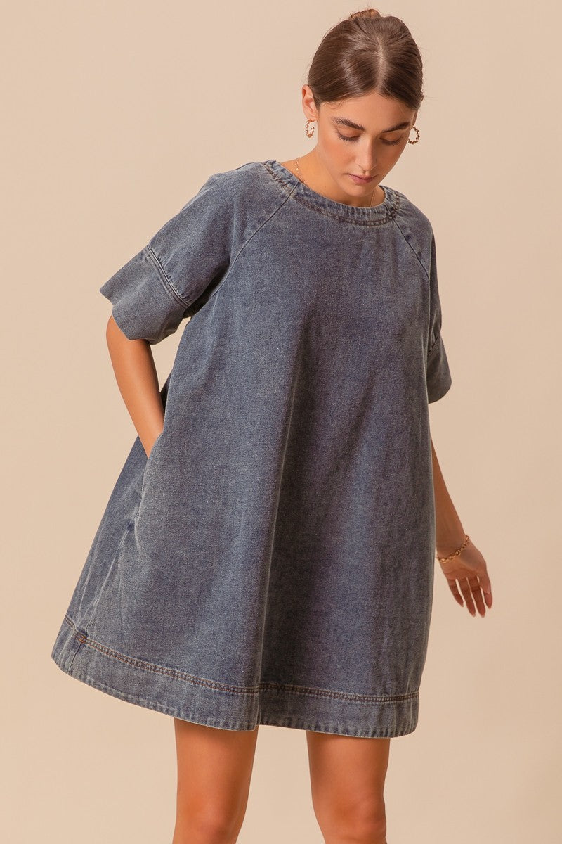 Denim Short Sleeve Dress