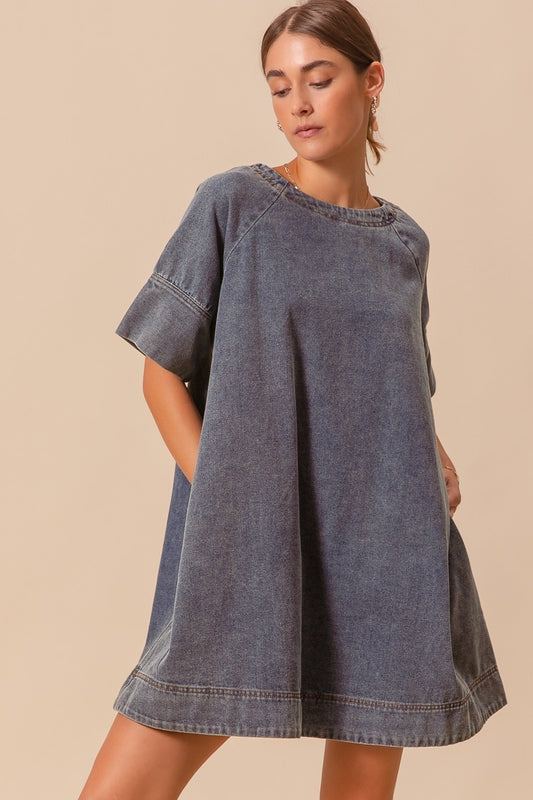 Denim Short Sleeve Dress