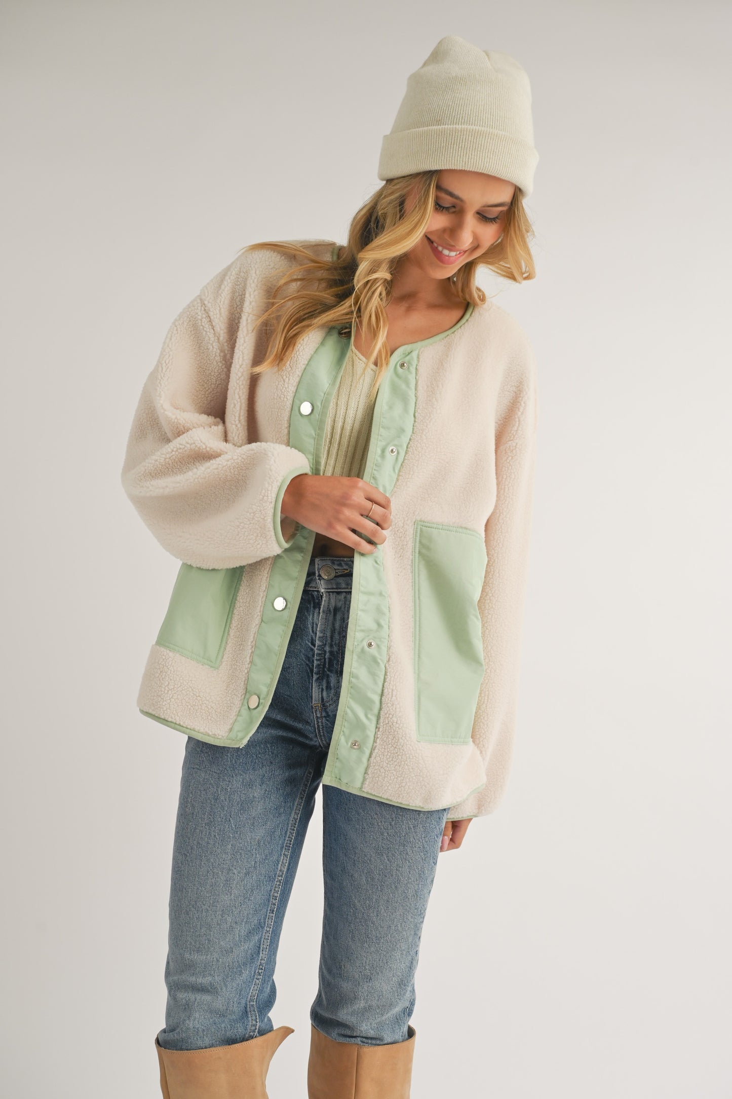 Fleece Button Up Jacket