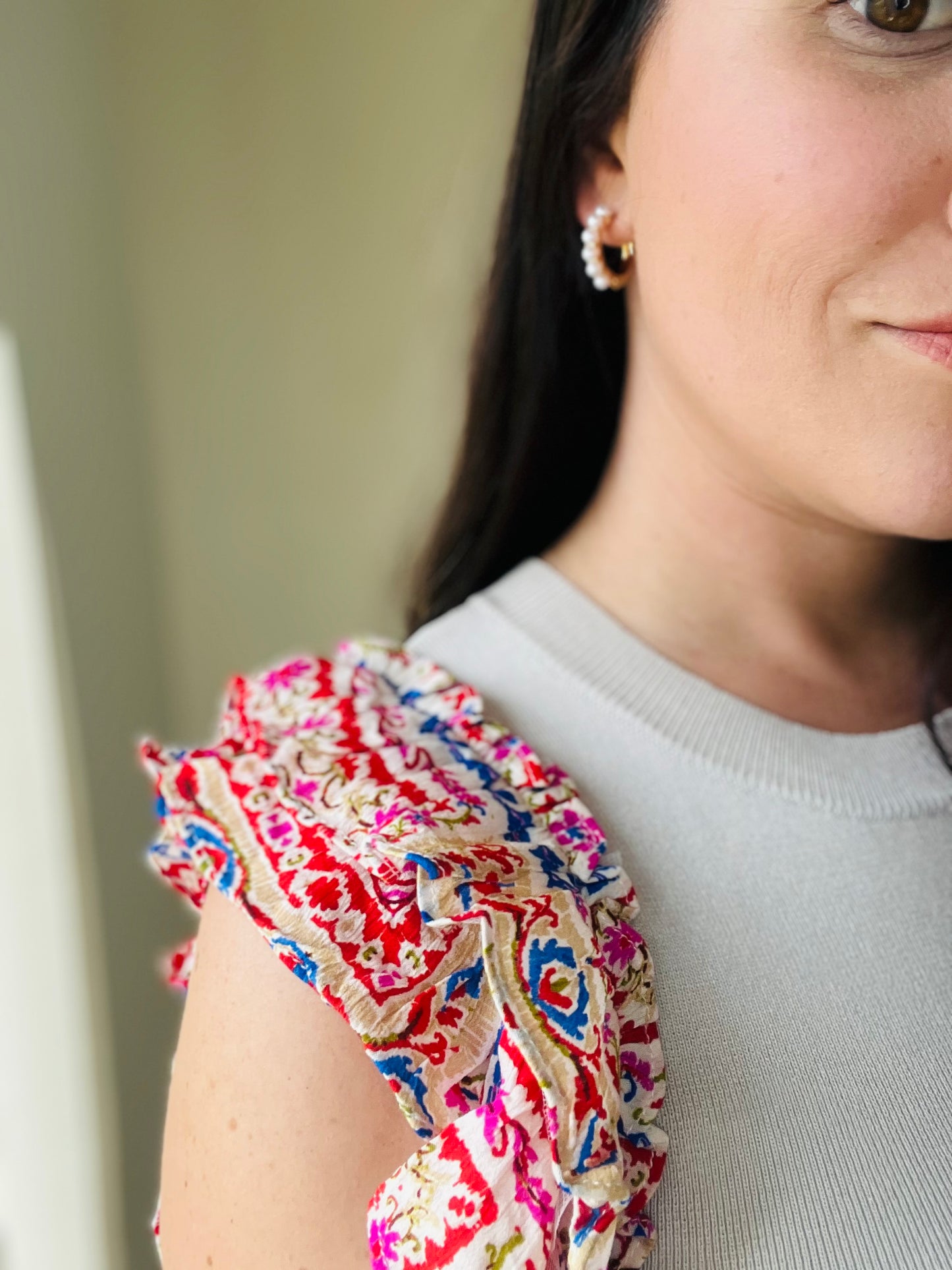 Ruffle Sleeve Sweater Tank