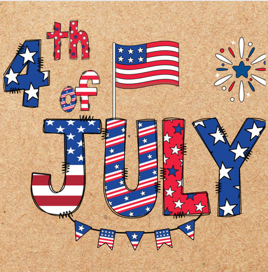July 4th Banner with Fireworks