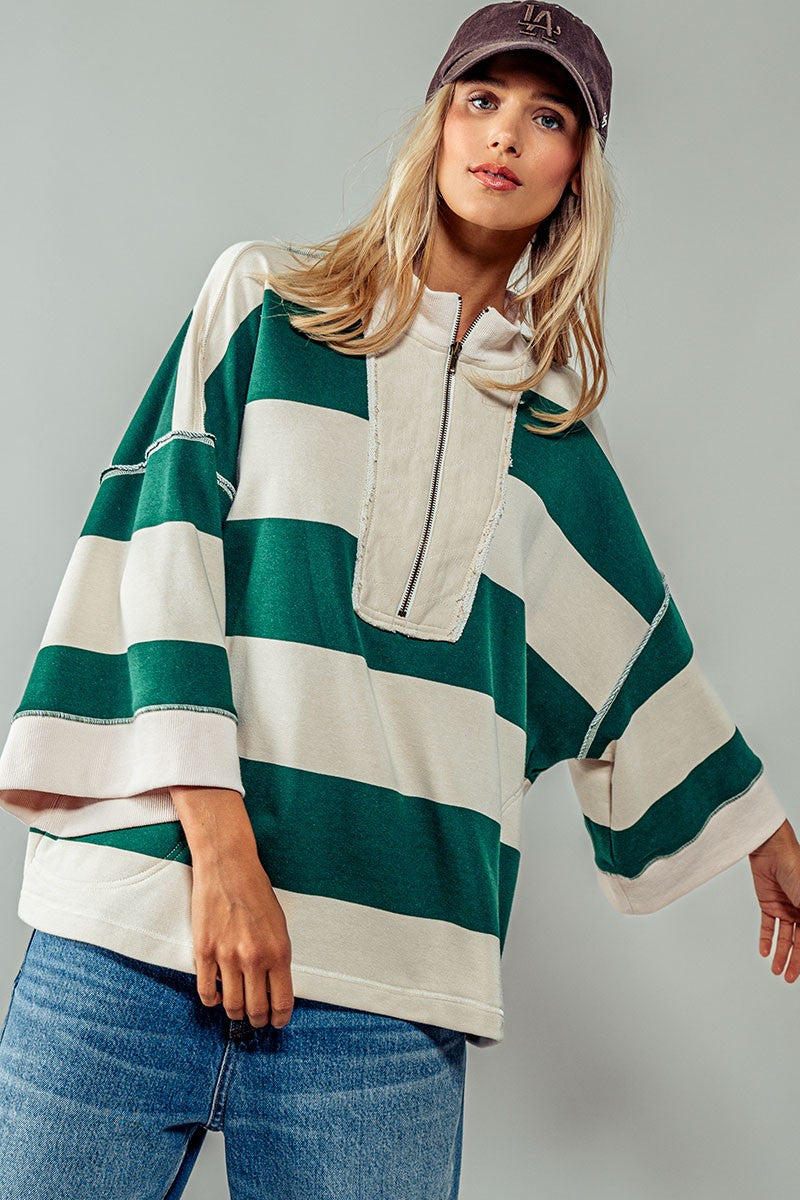 Breezy Striped Pullover Top