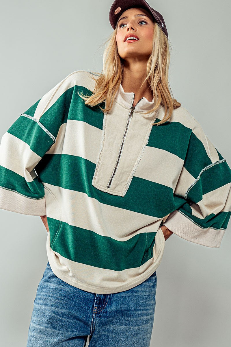 Breezy Striped Pullover Top