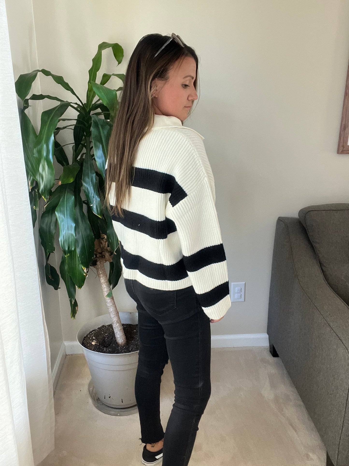 Stripe Drop Shoulder Sweater