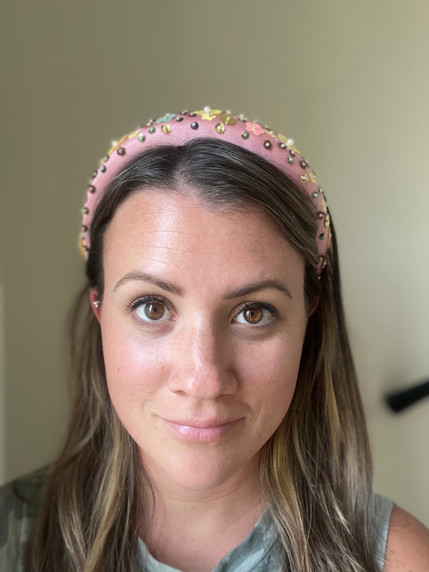 Spring Sequins Flower Padded Headband