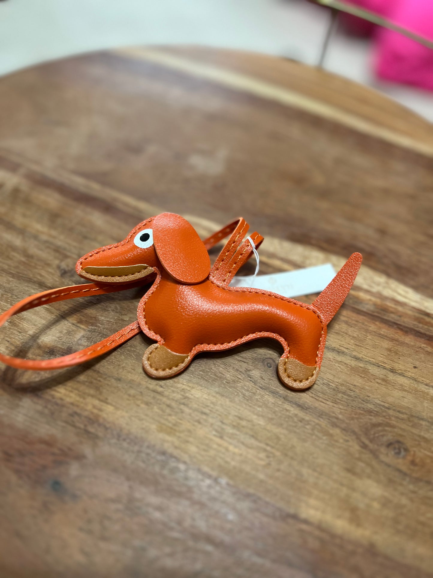 Vegan Leather Dog Keychain