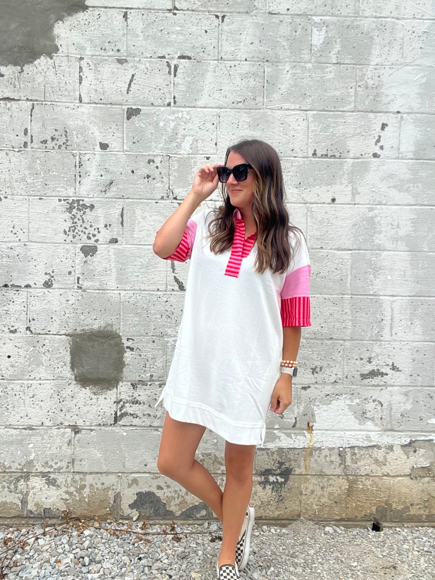 Colorblock Patwork Short Sleeve T Shirt Dress