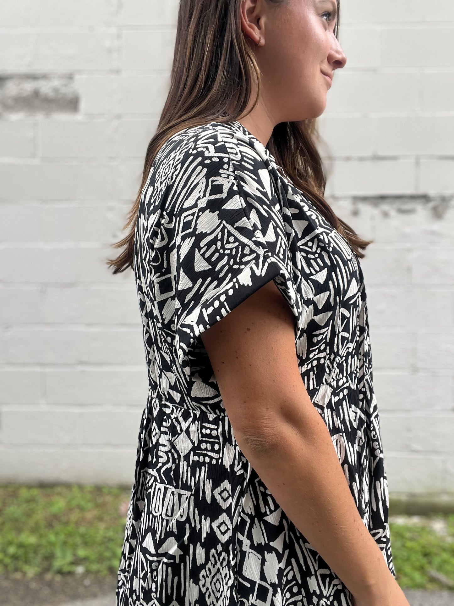 Black and White Babydoll Dress