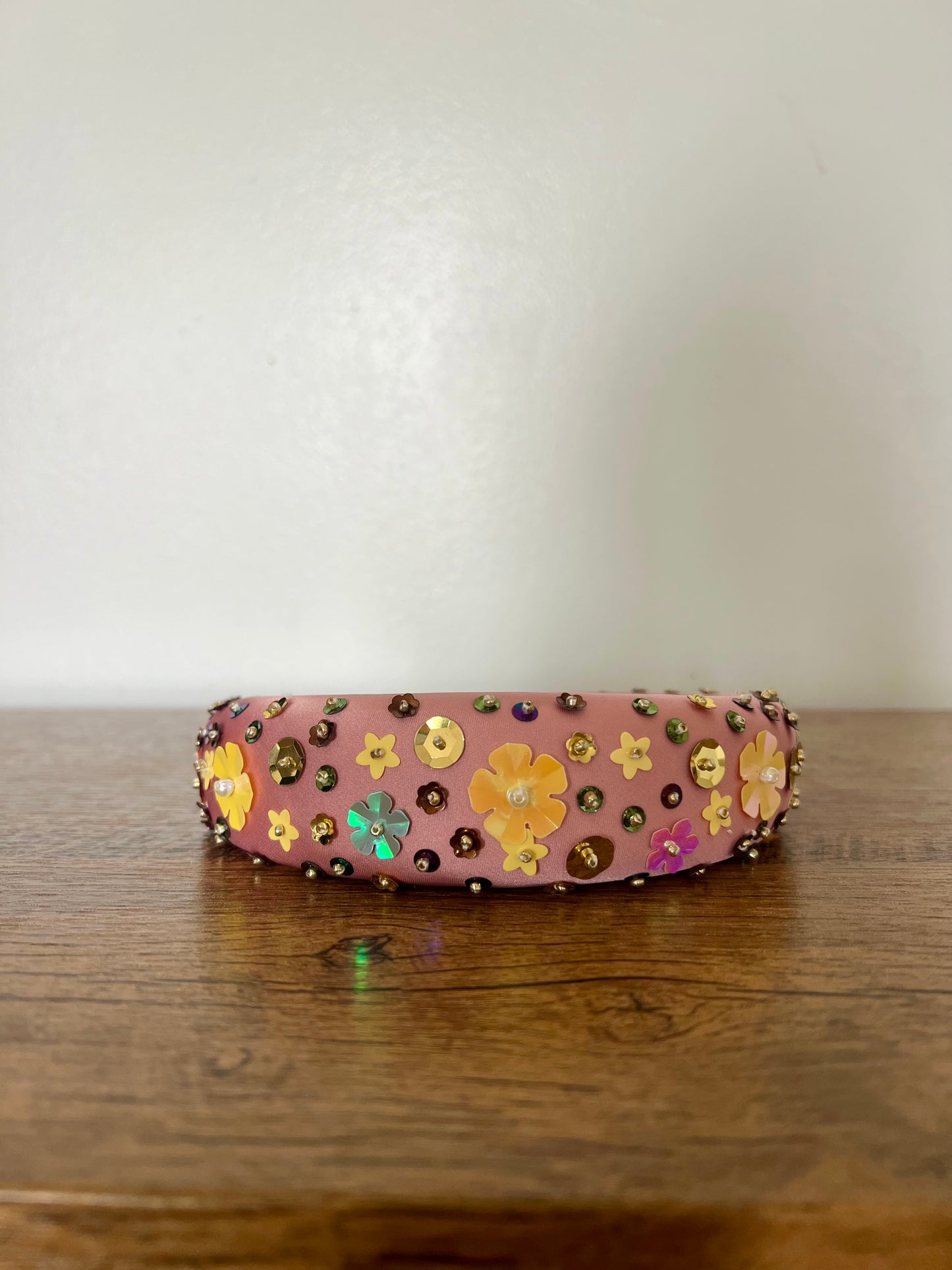 Spring Sequins Flower Padded Headband