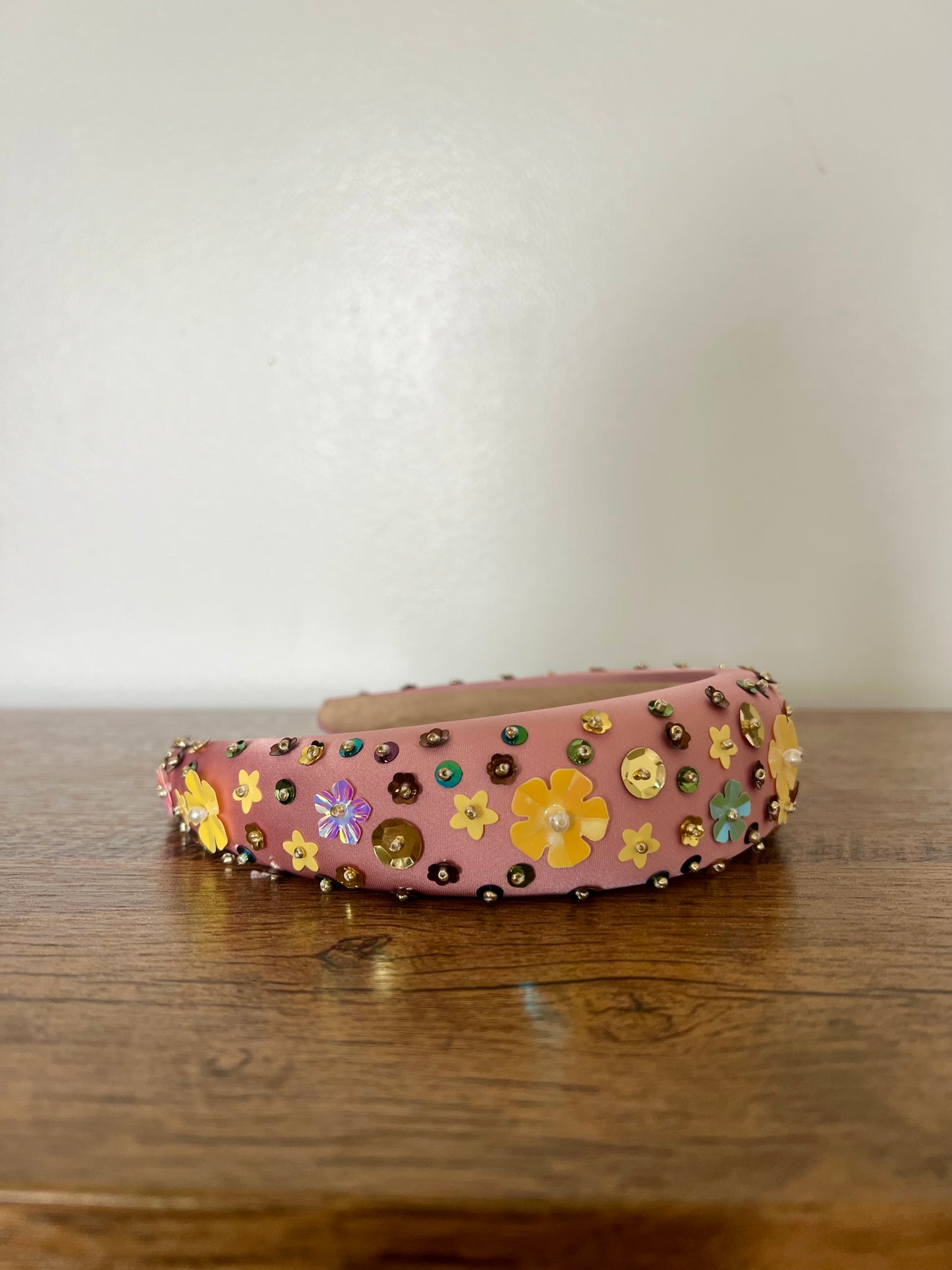 Spring Sequins Flower Padded Headband