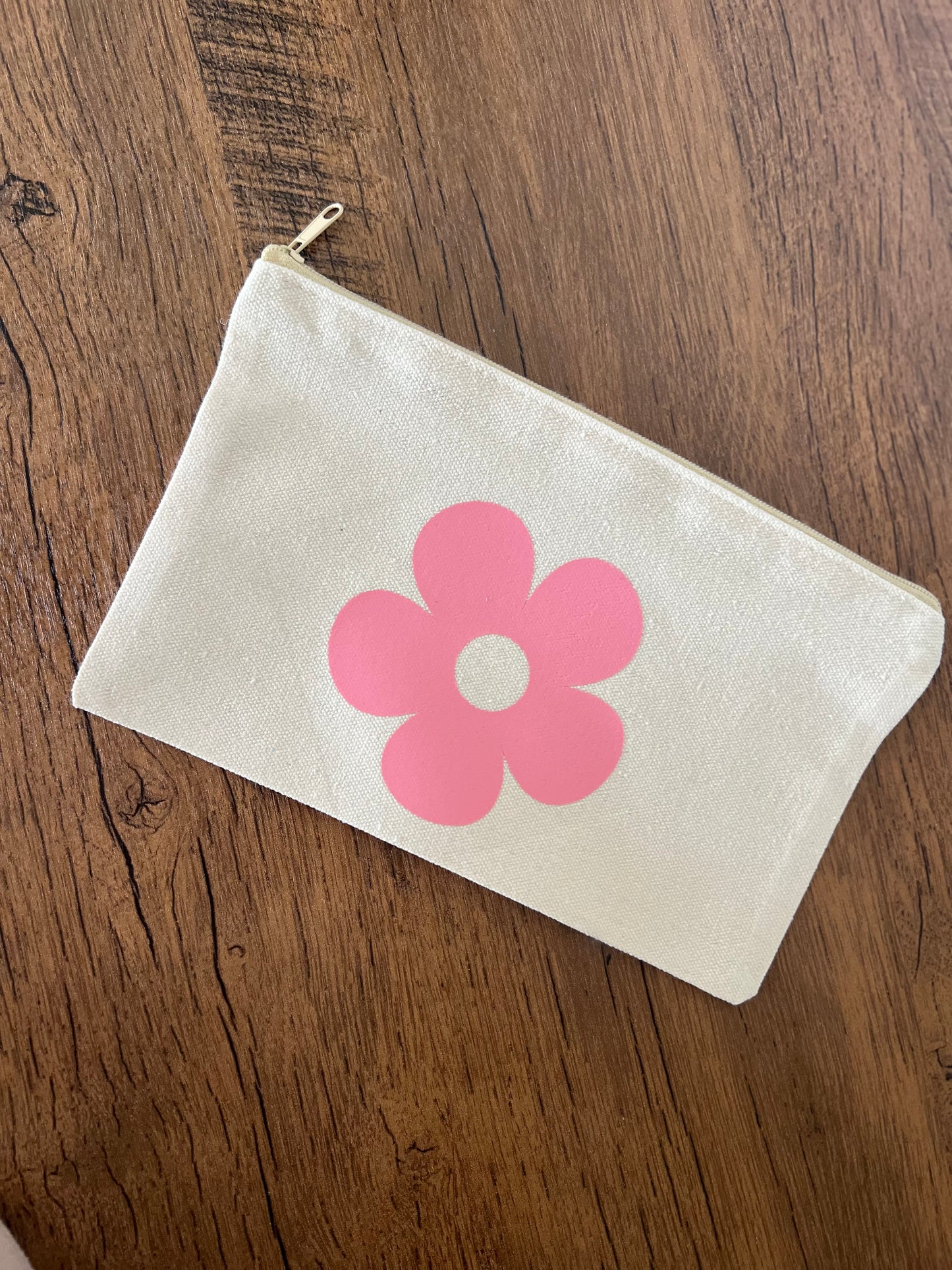 Canvas Travel Bag with Zipper - Flower