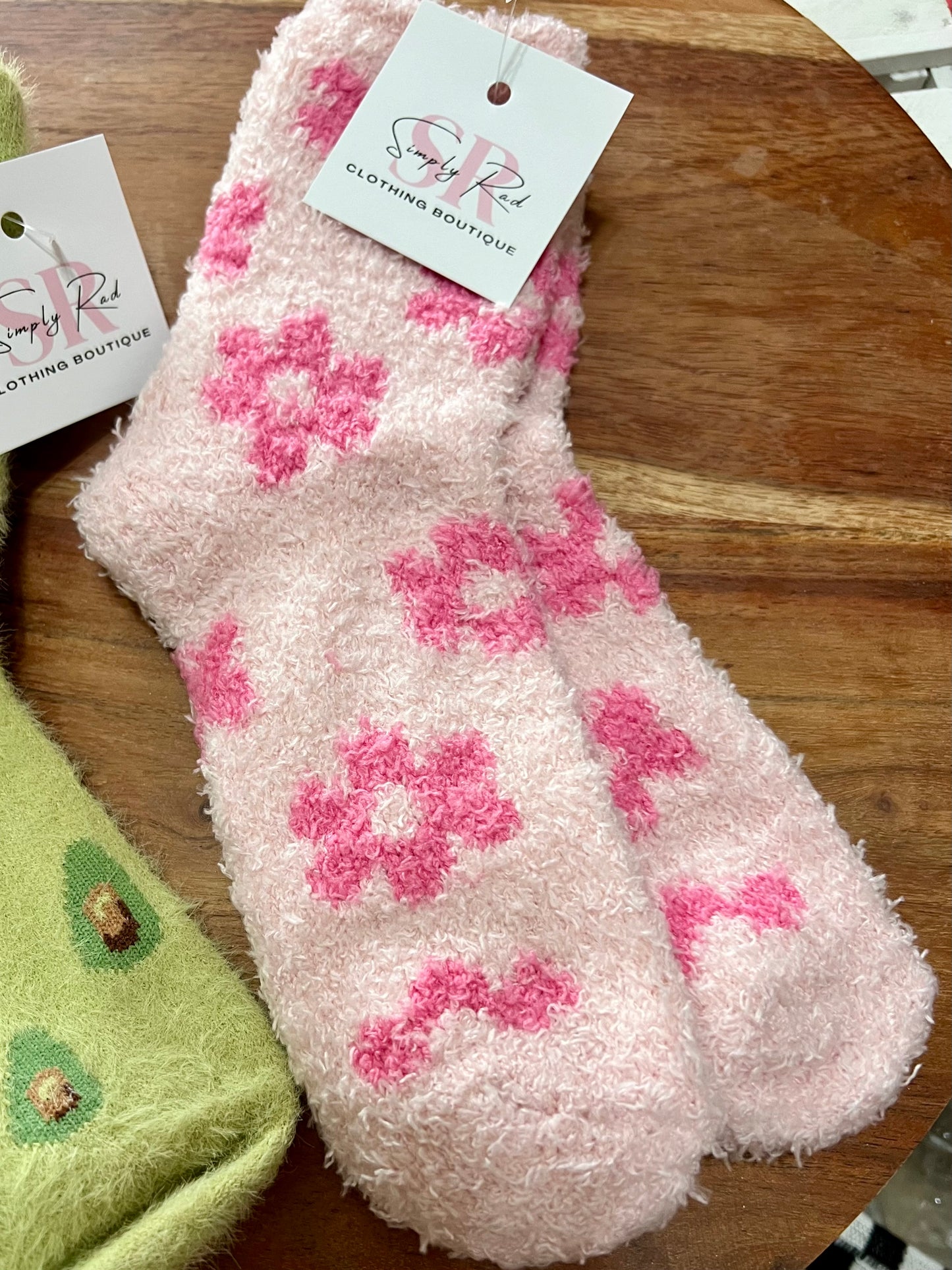 Daisy Fuzzy Socks