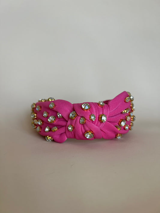 PINK Luxury Crystal Rhinestone Knotted Headbands